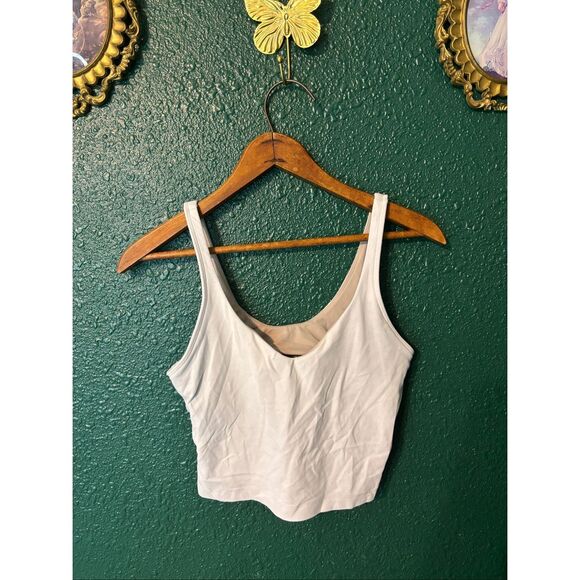 Lululemon White Cropped Align Tank Top Size 6 - Picture 1 of 3